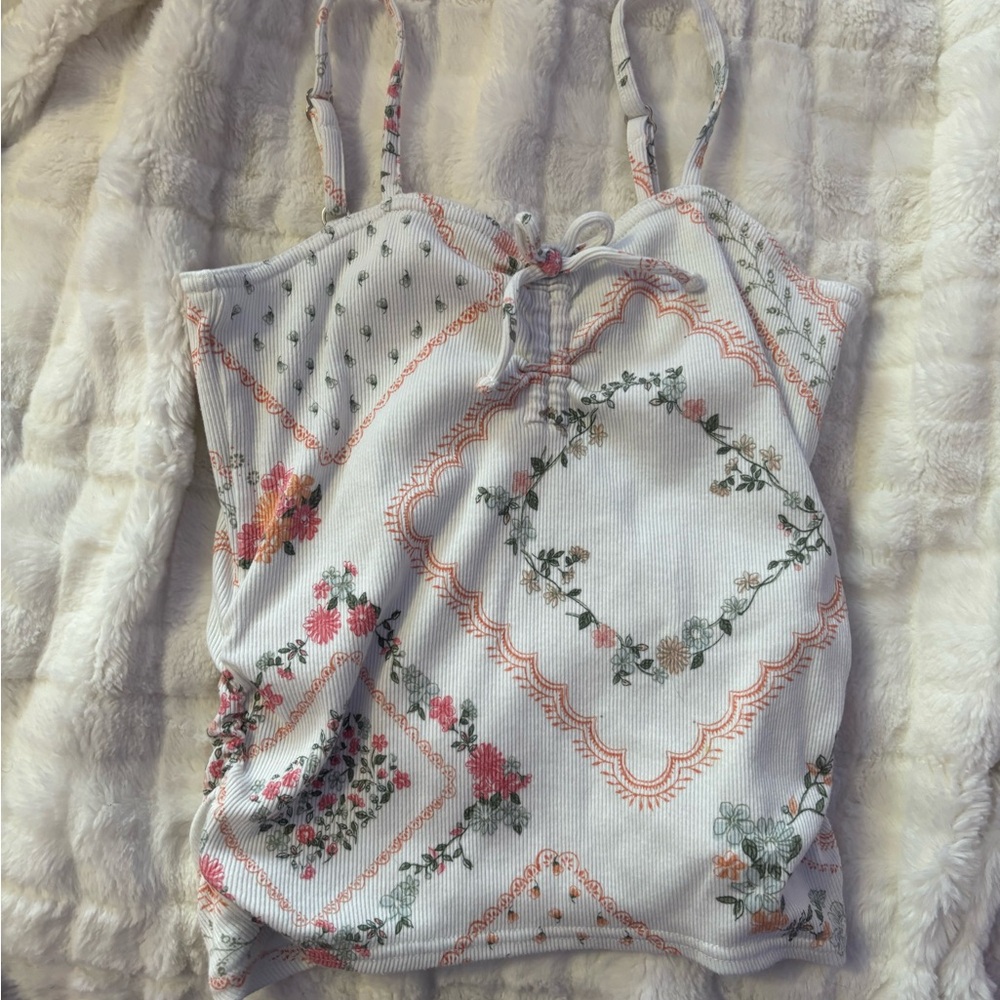Abercrombie Kids Floral Camisole - White and Orange